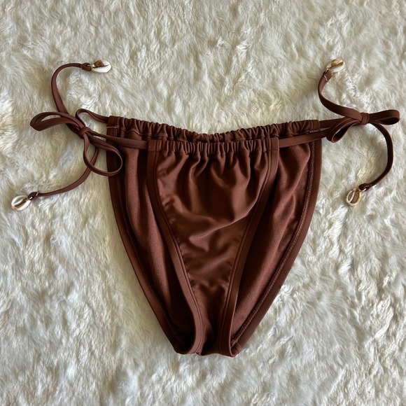 wild fable Other - Wild Fable Brown Seashell Side Tie Cheeky Bikini Bottoms Swimsuit XS Boho Surf